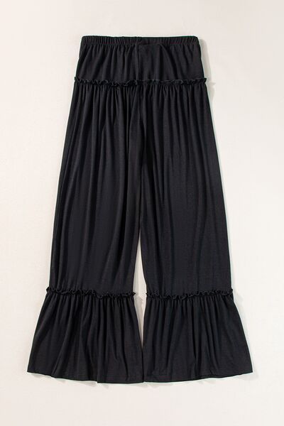 Tied Frill Ruched Bootcut Pants - Pahabu - Women's Clothing & Shop