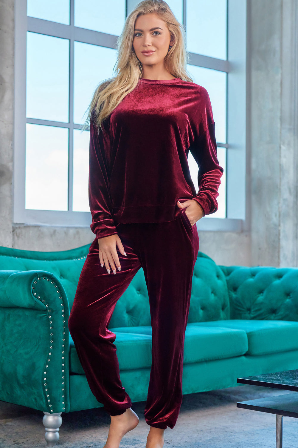 Long Sleeve Top and Pants Lounge Set - Pahabu - Women's Clothing & Shop