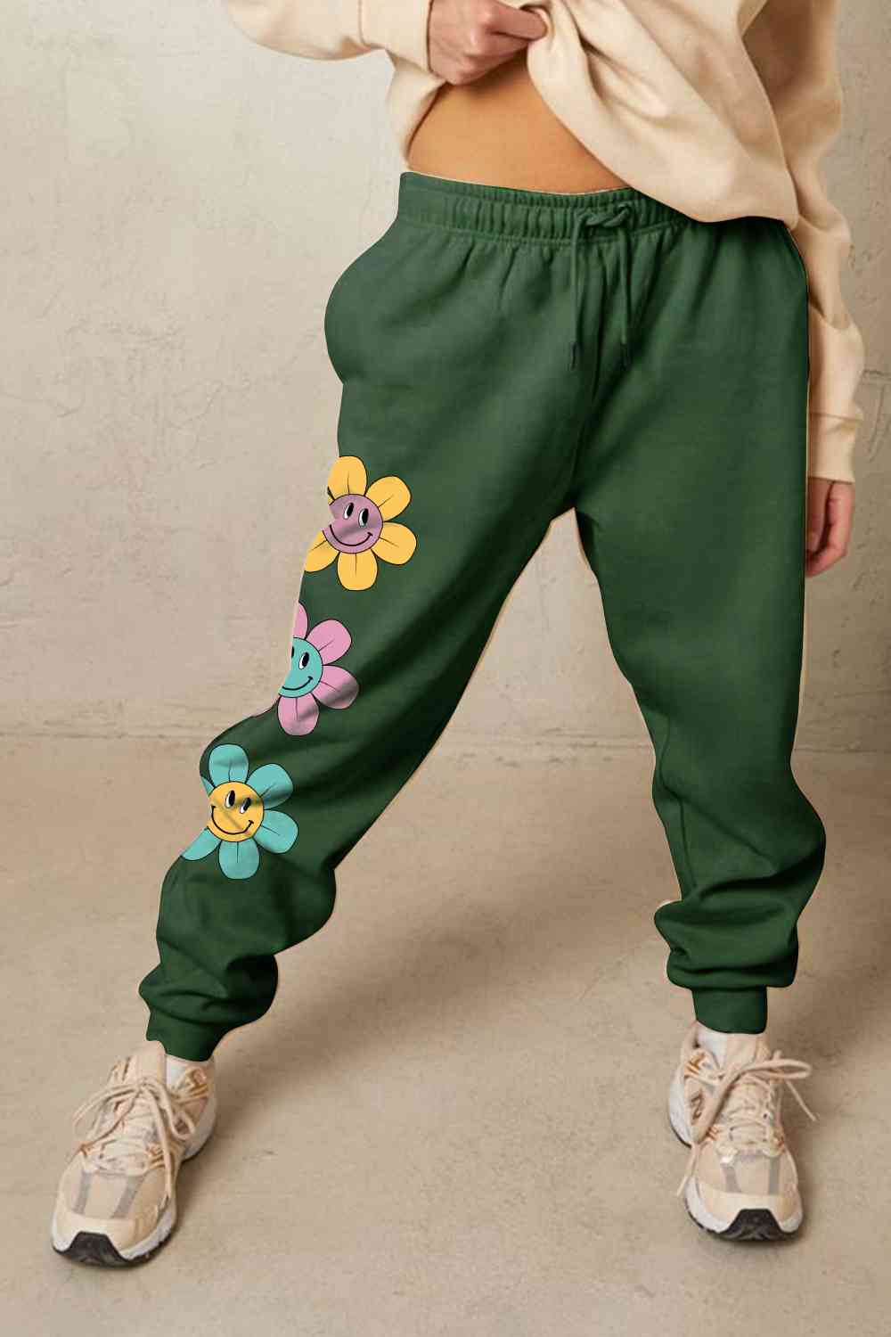 Simply Love Simply Love Full Size Drawstring Flower Graphic Long Sweatpants - Pahabu - Women's Clothing & Shop