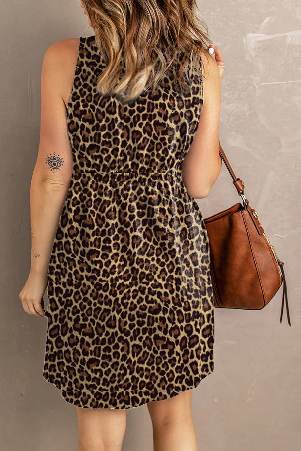Double Take Printed Scoop Neck Sleeveless Buttoned Magic Dress with Pockets - Pahabu - Women's Clothing & Shop