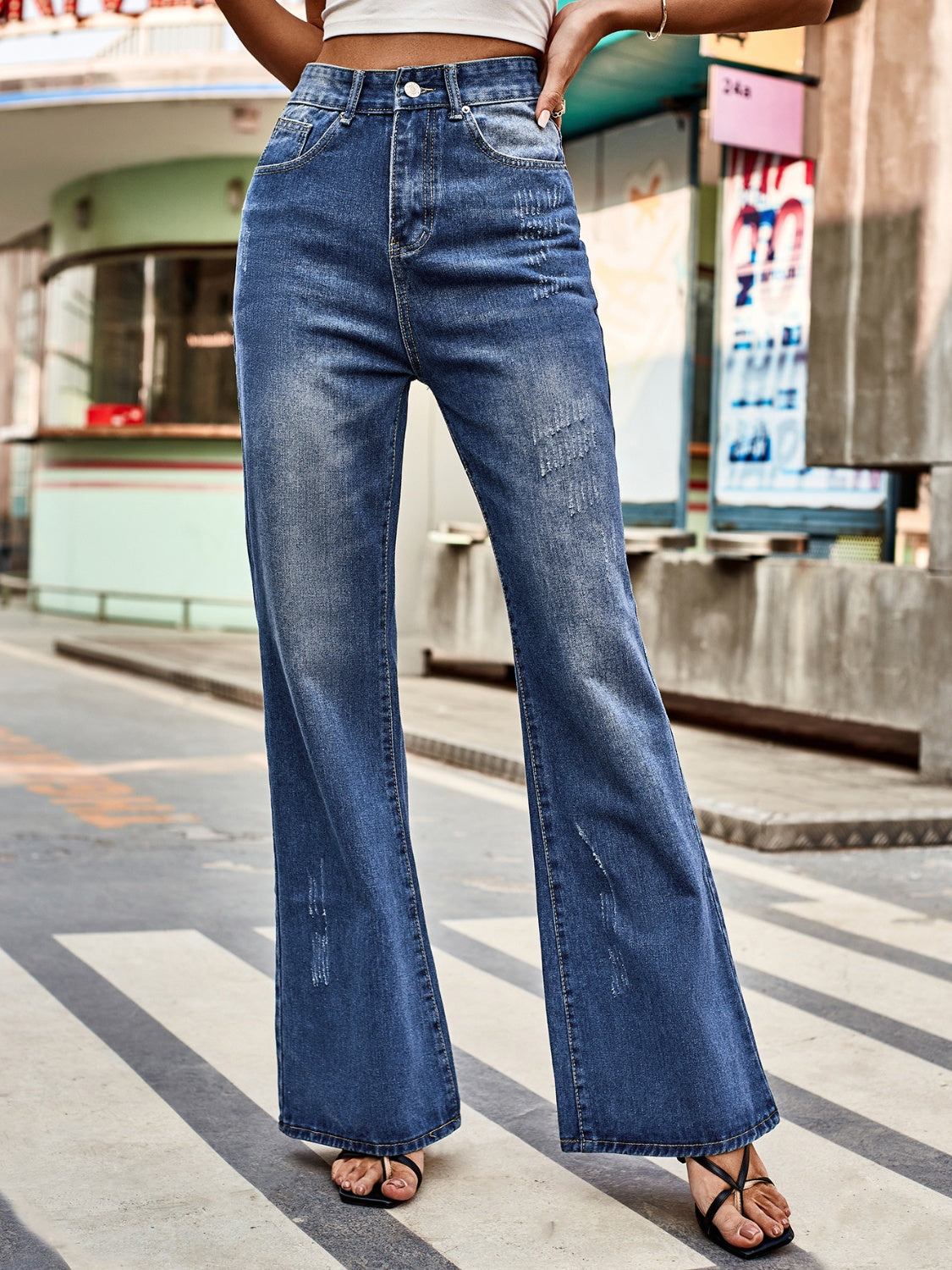 High Rise Bootcut Jeans with Pockets - Pahabu - Women's Clothing & Shop