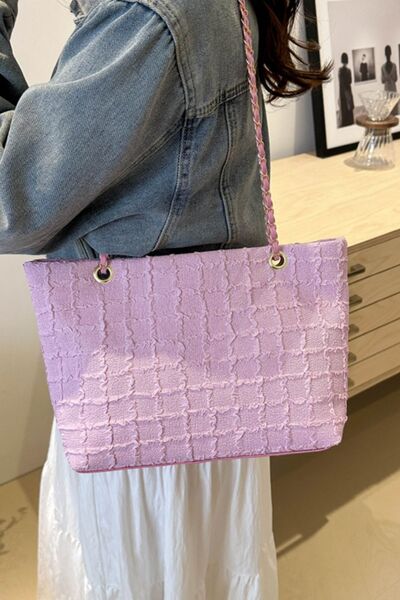 Polyester Texture Chain Tote bag - Pahabu - Women's Clothing & Shop