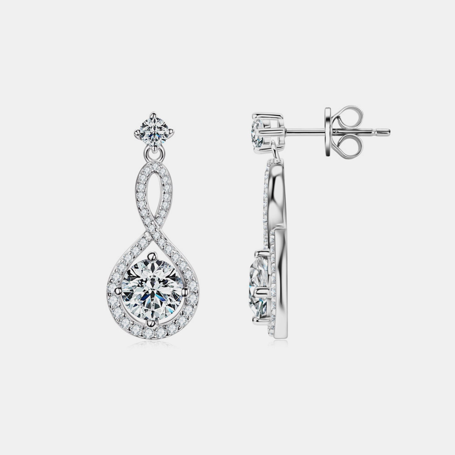 1 Carat Moissanite 925 Sterling Silver Earrings - Pahabu - Women's Clothing & Shop