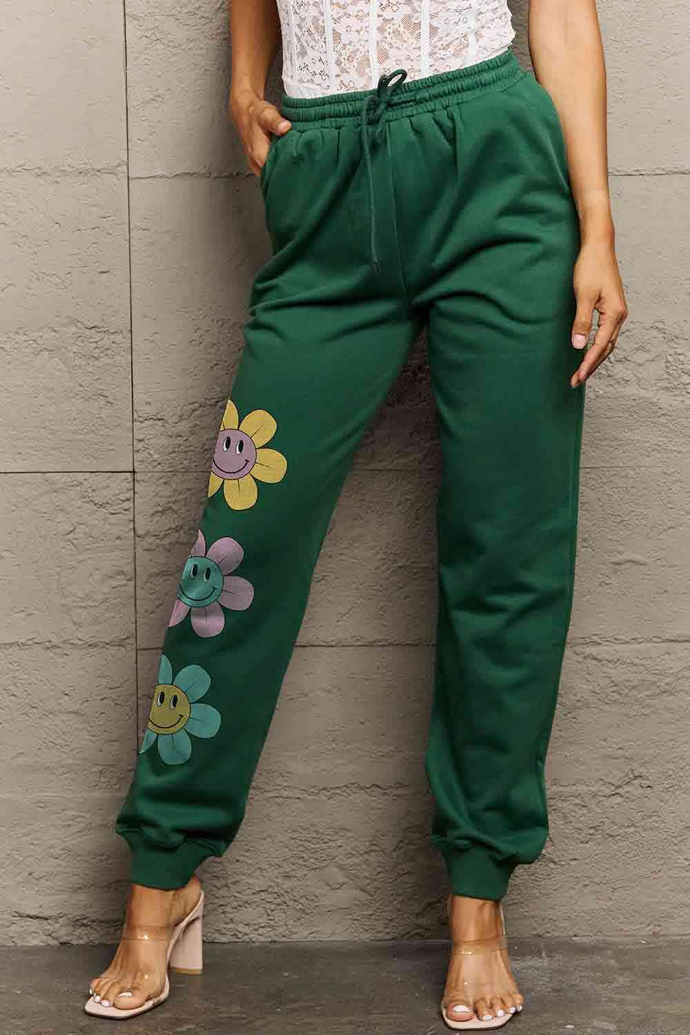 Simply Love Simply Love Full Size Drawstring Flower Graphic Long Sweatpants - Pahabu - Women's Clothing & Shop