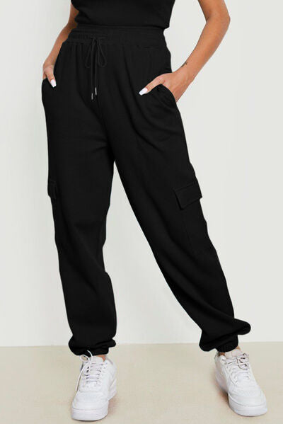 Drawstring Joggers with Pockets - Pahabu - Women's Clothing & Shop