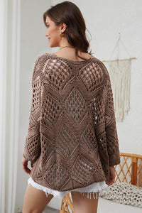 Openwork V-Neck Sweater - Pahabu - Women's Clothing & Shop