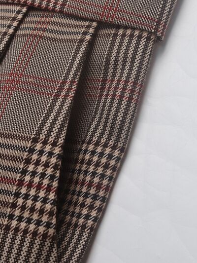 Perfee Plaid Straight Pants with Pockets - Pahabu - Women's Clothing & Shop