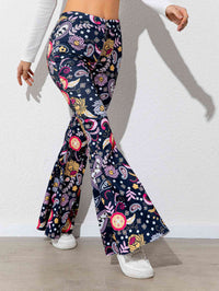 Floral High Waist Flare Leg Pants - Pahabu - Women's Clothing & Shop