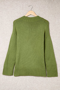 V-Neck Dropped Shoulder Sweater - Pahabu - Women's Clothing & Shop