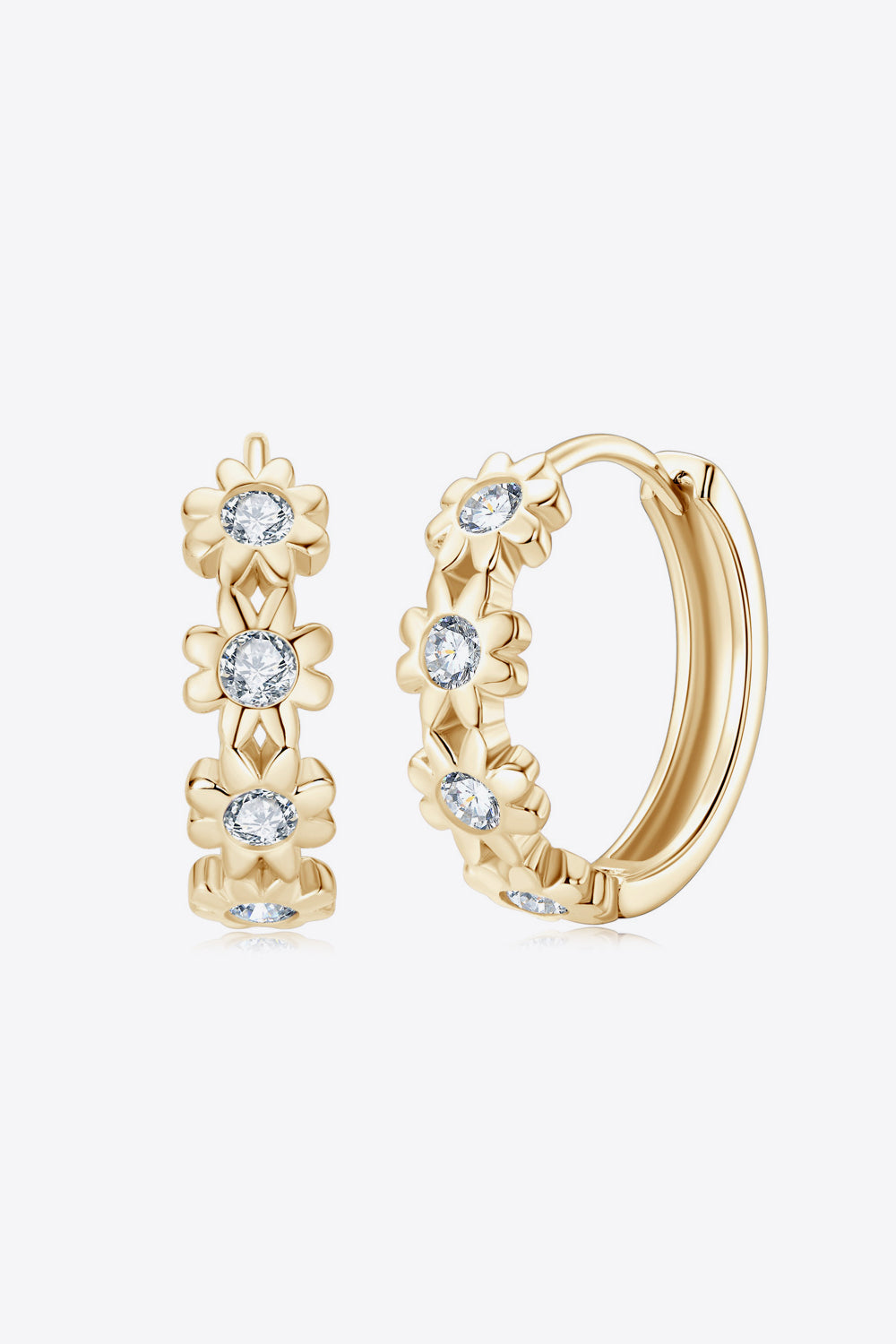 Moissanite 925 Sterling Silver Huggie Earrings - Pahabu - Women's Clothing & Shop