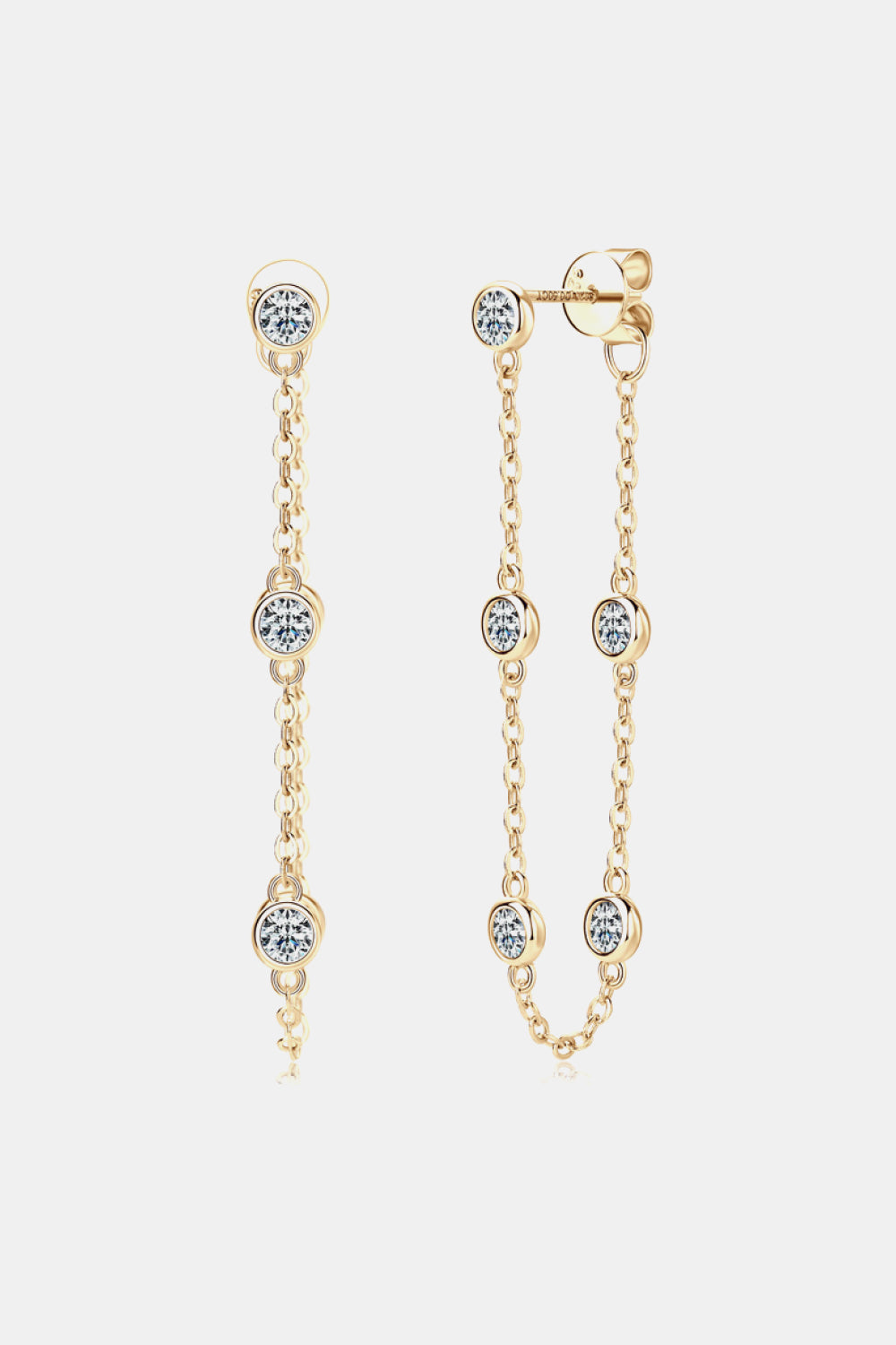 1 Carat Moissanite 925 Sterling Silver Chain Earrings - Pahabu - Women's Clothing & Shop