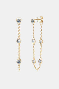 1 Carat Moissanite 925 Sterling Silver Chain Earrings - Pahabu - Women's Clothing & Shop