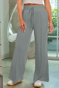 Drawstring Wide Leg Pants with Pockets - Pahabu - Women's Clothing & Shop