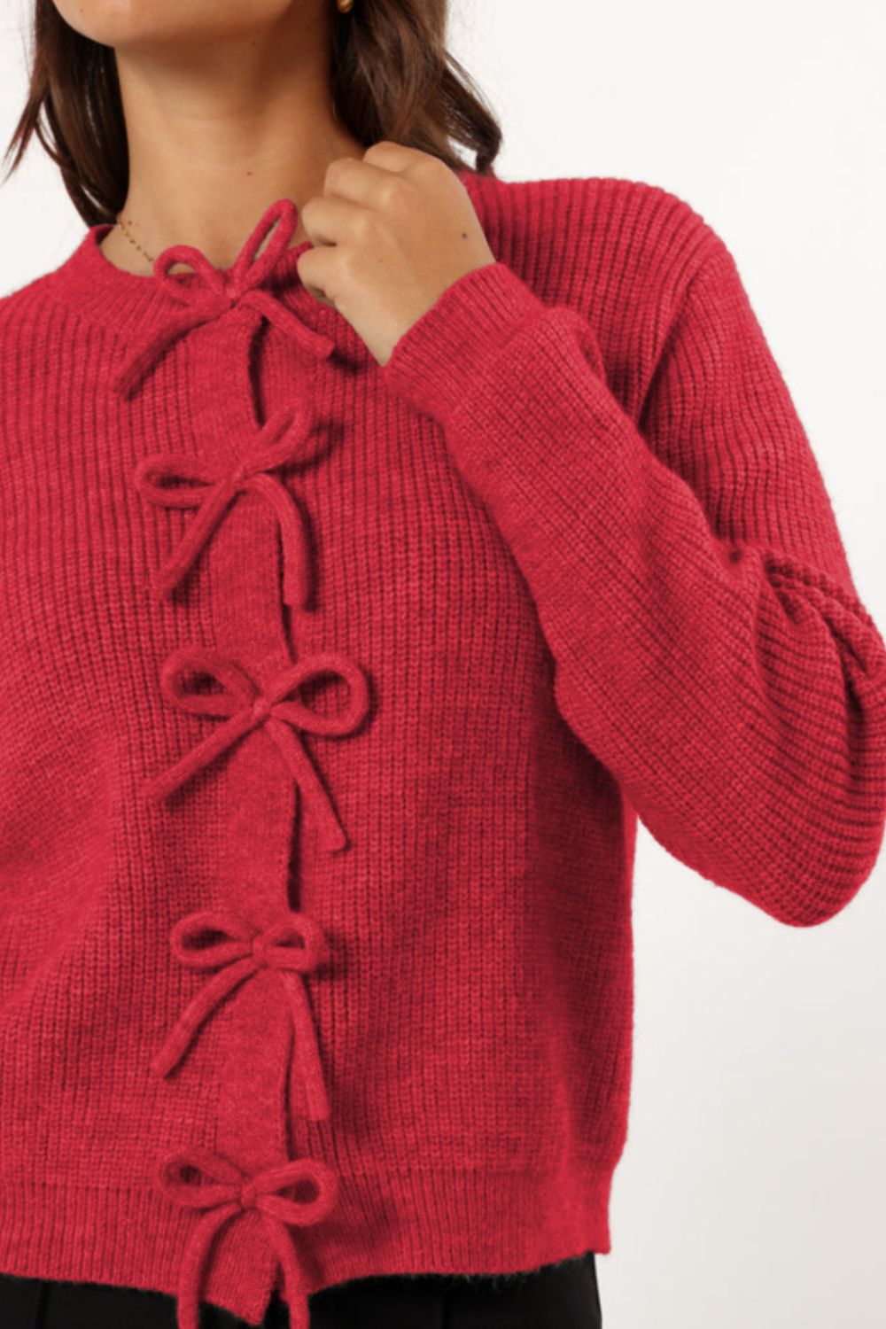 Tied Long Sleeve Cardigan - Pahabu - Women's Clothing & Shop