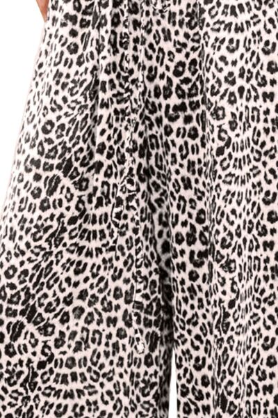 Leopard Drawstring Wide Leg Pants - Pahabu - Women's Clothing & Shop