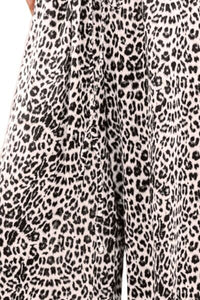Leopard Drawstring Wide Leg Pants - Pahabu - Women's Clothing & Shop