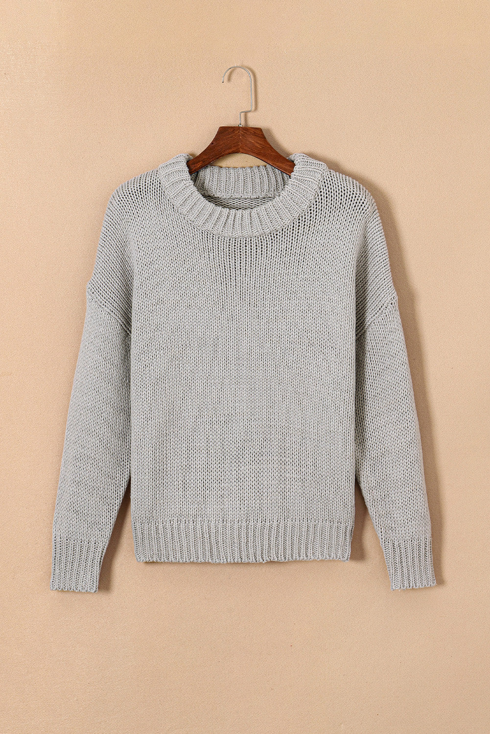 Round Neck Long Sleeve Sweater - Pahabu - Women's Clothing & Shop