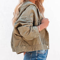 Hooded Dropped Shoulder Denim Jacket - Pahabu - Women's Clothing & Shop