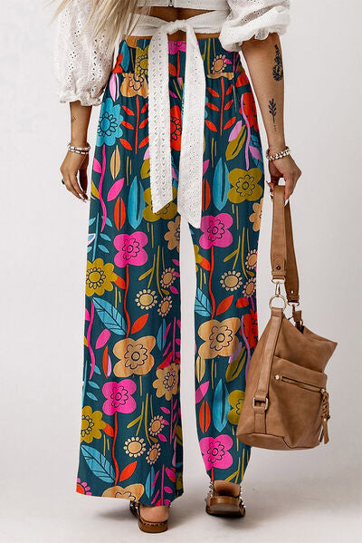 Printed High Waist Wide Leg Pants - Pahabu - Women's Clothing & Shop
