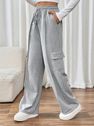 Perfee Drawstring Wide Leg Pants with Pockets - Pahabu - Women's Clothing & Shop
