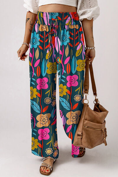 Printed High Waist Wide Leg Pants - Pahabu - Women's Clothing & Shop