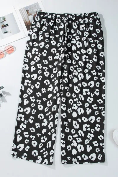 Plus Size Leopard Elastic Waist Pants - Pahabu - Women's Clothing & Shop