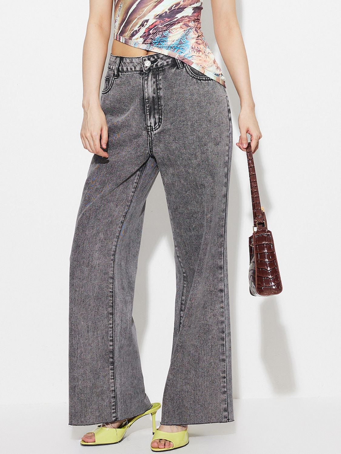High Waist Bootcut Jeans with Pockets - Pahabu - Women's Clothing & Shop
