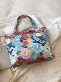 Printed Canvas Handbag with Zipper - Pahabu - Women's Clothing & Shop