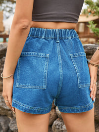 High Waist Denim Shorts with Pockets - Pahabu - Women's Clothing & Shop