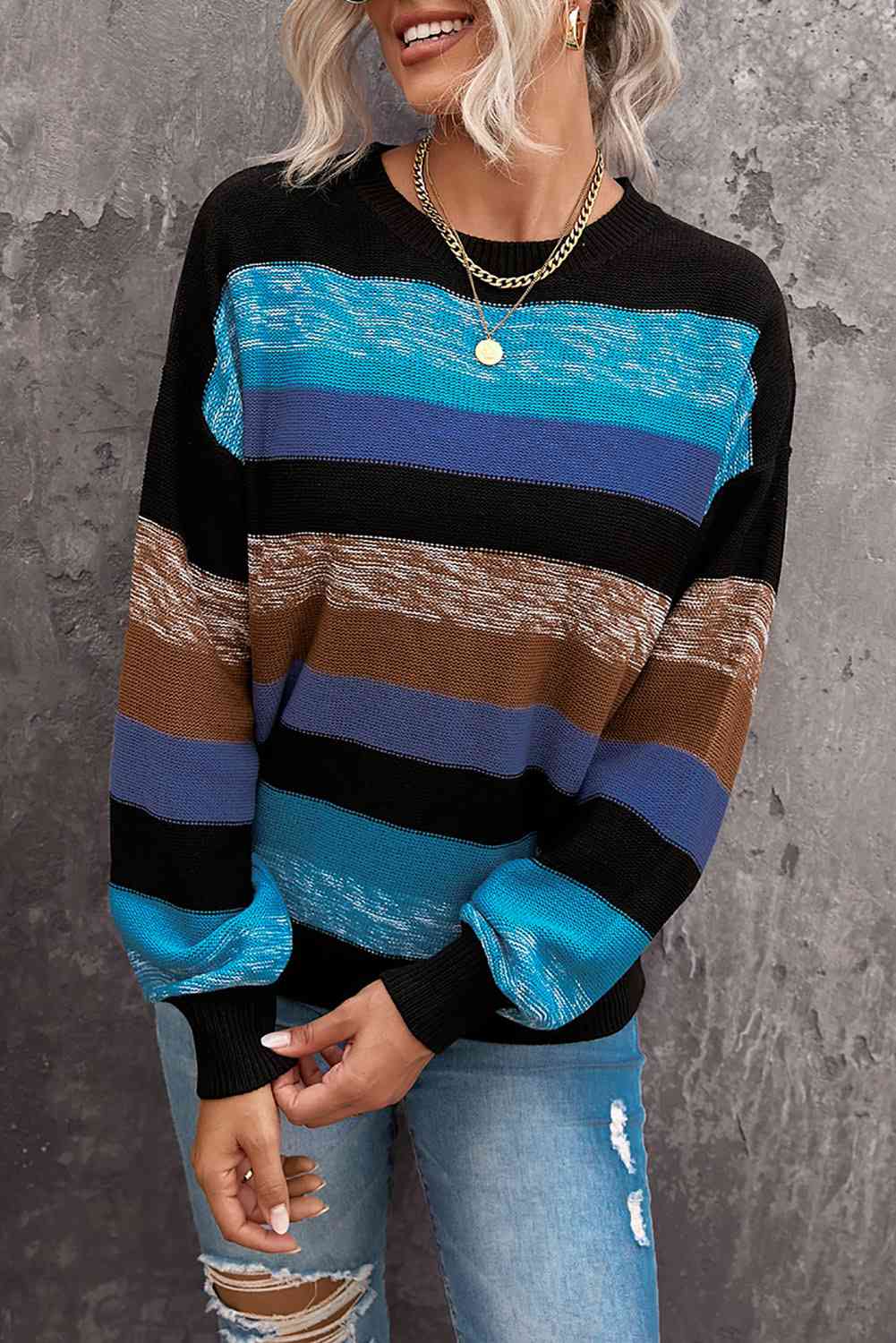 Cozy For Keeps Color Block Drop Shoulder Sweater - Pahabu - Women's Clothing & Shop