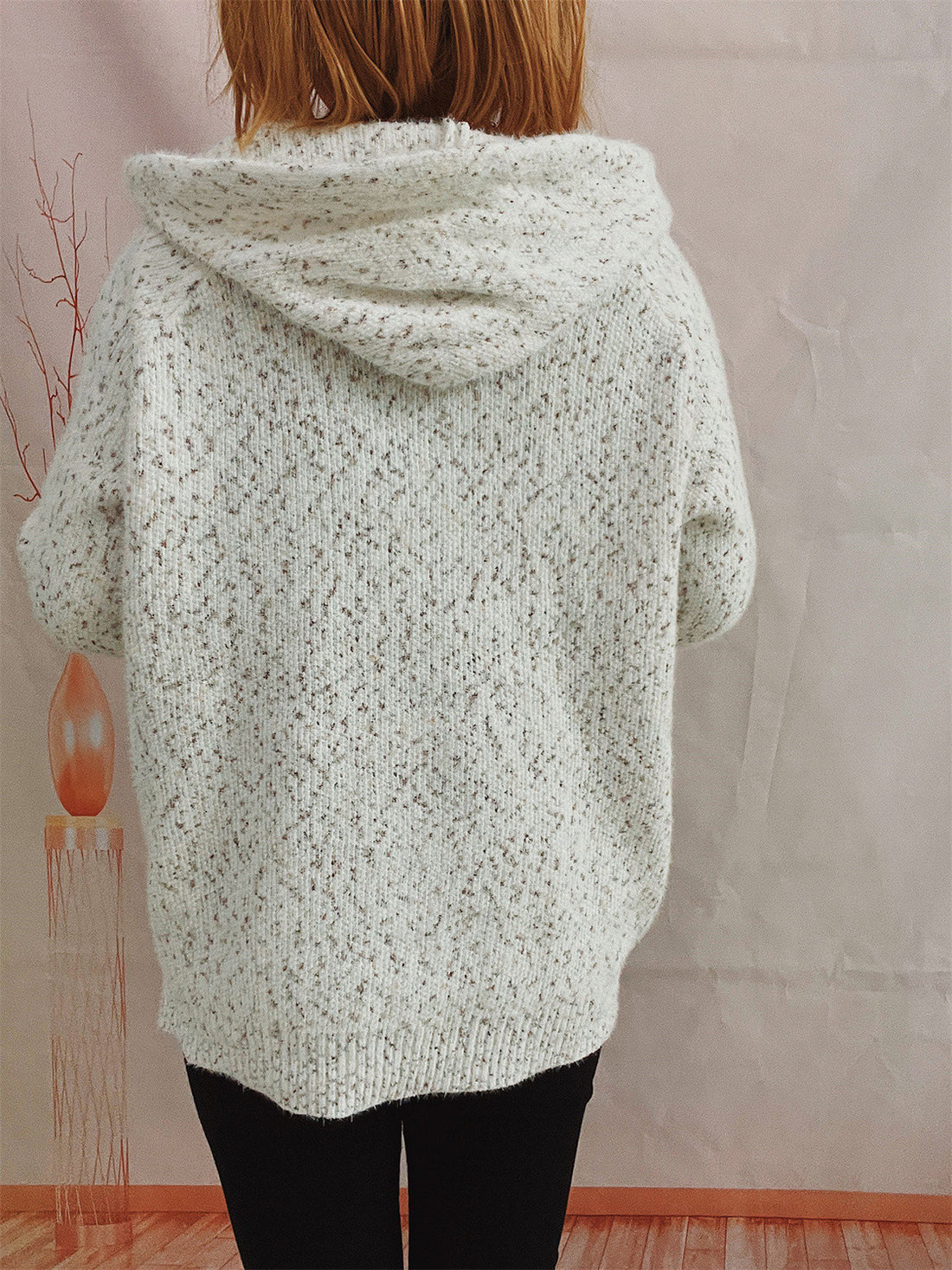 Zip Up Drawstring Long Sleeve Hooded Sweater - Pahabu - Women's Clothing & Shop