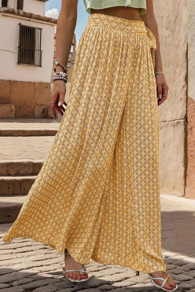 Perfee Printed Tied Wide Leg Pants - Pahabu - Women's Clothing & Shop