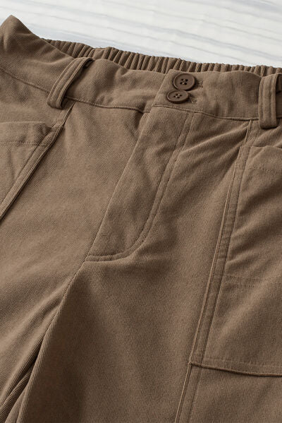 Half Elastic Waist Straight Pants - Pahabu - Women's Clothing & Shop