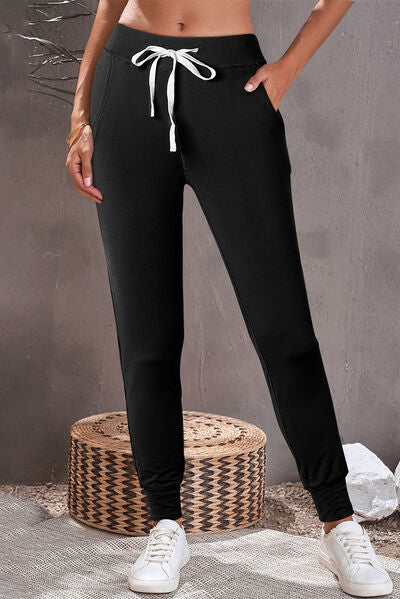 Drawstring Joggers with Pockets - Pahabu - Women's Clothing & Shop