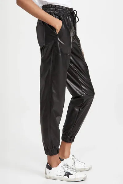 Drawstring PU Leather Pants with Pockets - Pahabu - Women's Clothing & Shop