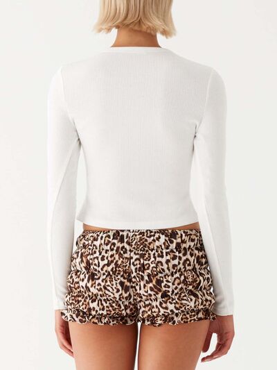 Button Down Long Sleeve T-Shirt - Pahabu - Women's Clothing & Shop