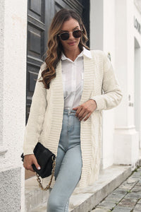 Open Front Cable-Knit Cardigan - Pahabu - Women's Clothing & Shop