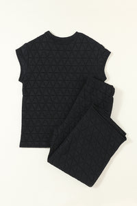 Short Sleeve Top and Pocketed Pants Lounge Set - Pahabu - Women's Clothing & Shop
