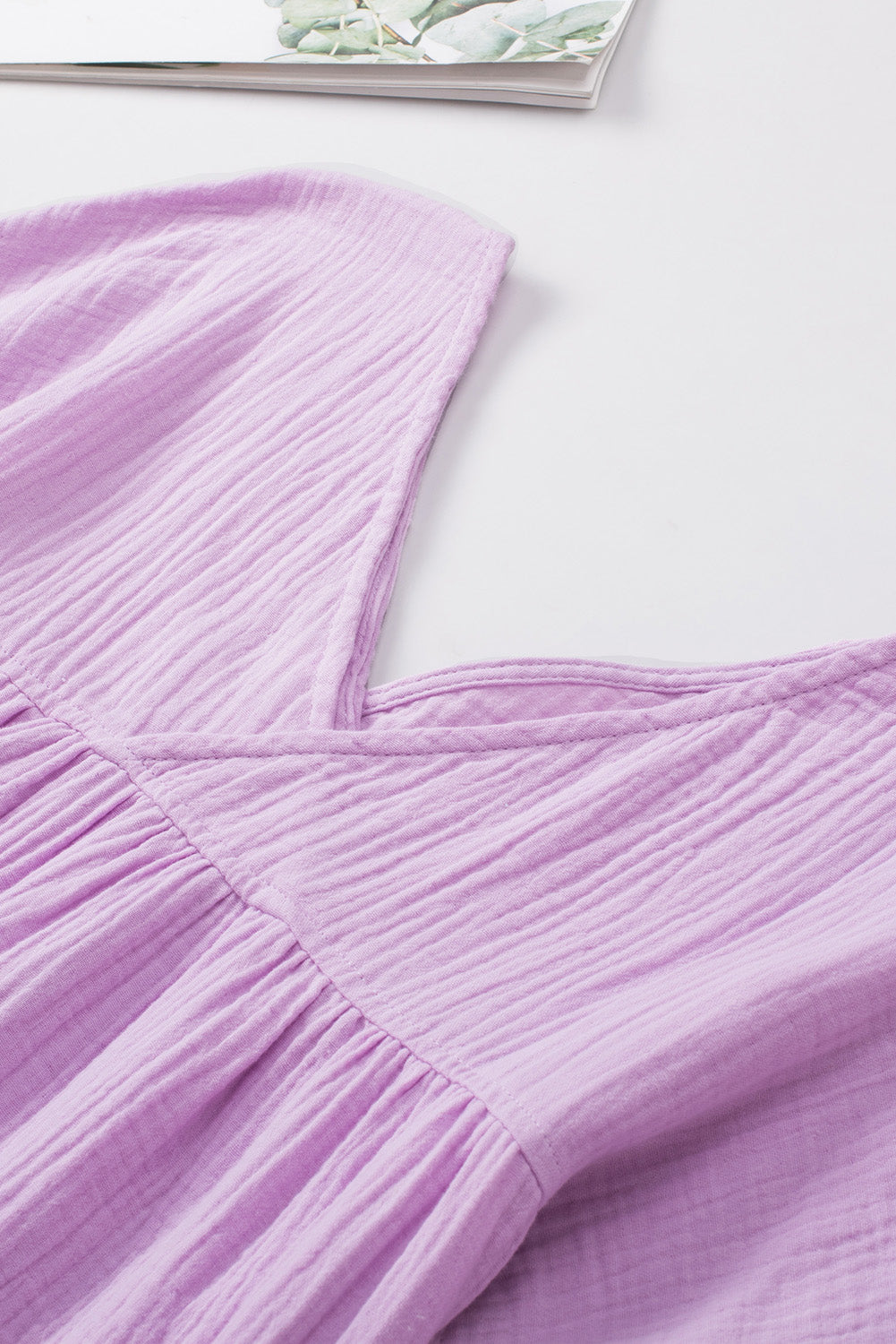 Dropped Shoulder V-Neck Blouse - Pahabu - Women's Clothing & Shop