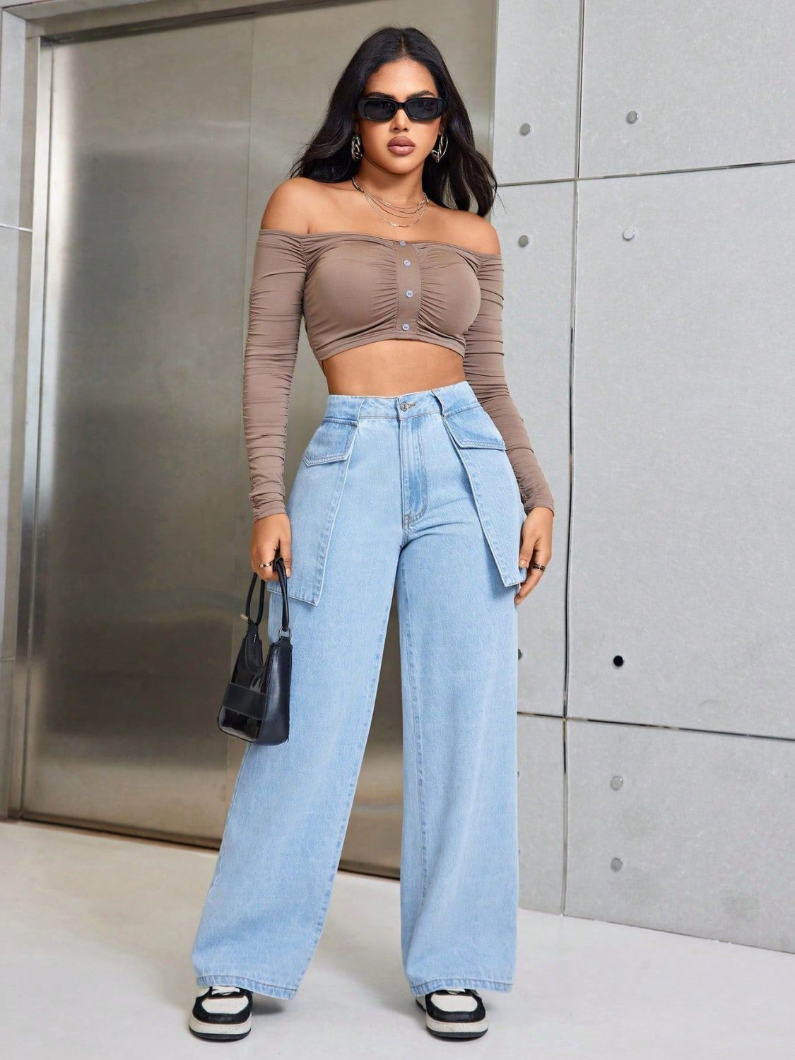 Wide Leg Jeans with Pockets - Pahabu - Women's Clothing & Shop