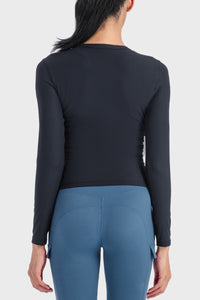 Millennia Round Neck Long Sleeve Sports Top - Pahabu - Women's Clothing & Shop