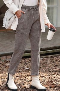 Drawstring Straight Pants with Pockets - Pahabu - Women's Clothing & Shop