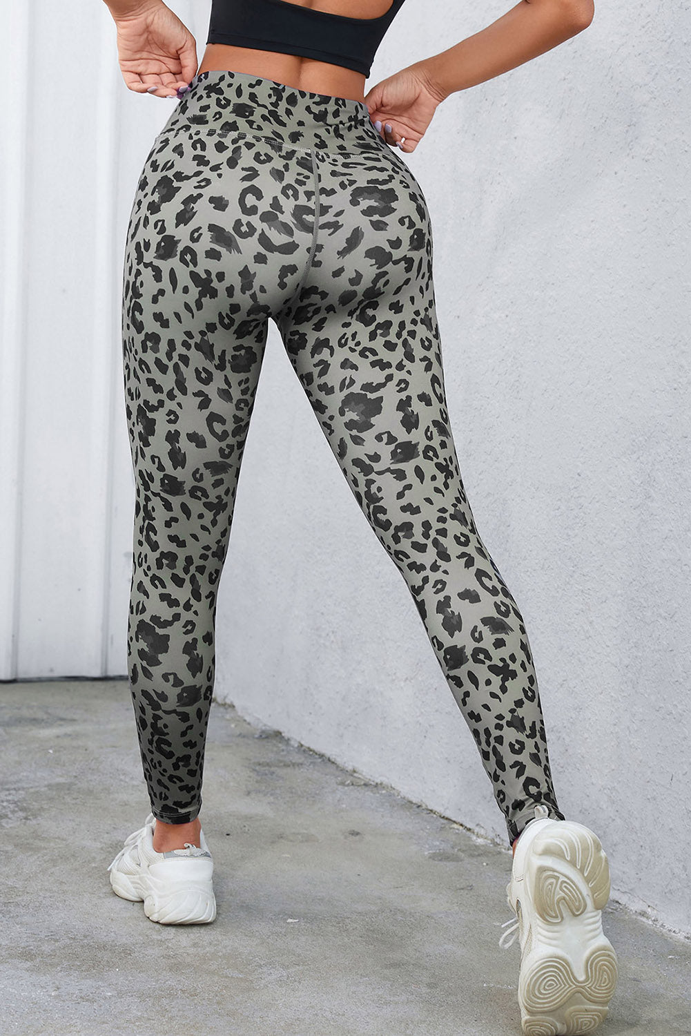 Leopard Print Wide Waistband Leggings - Pahabu - Women's Clothing & Shop