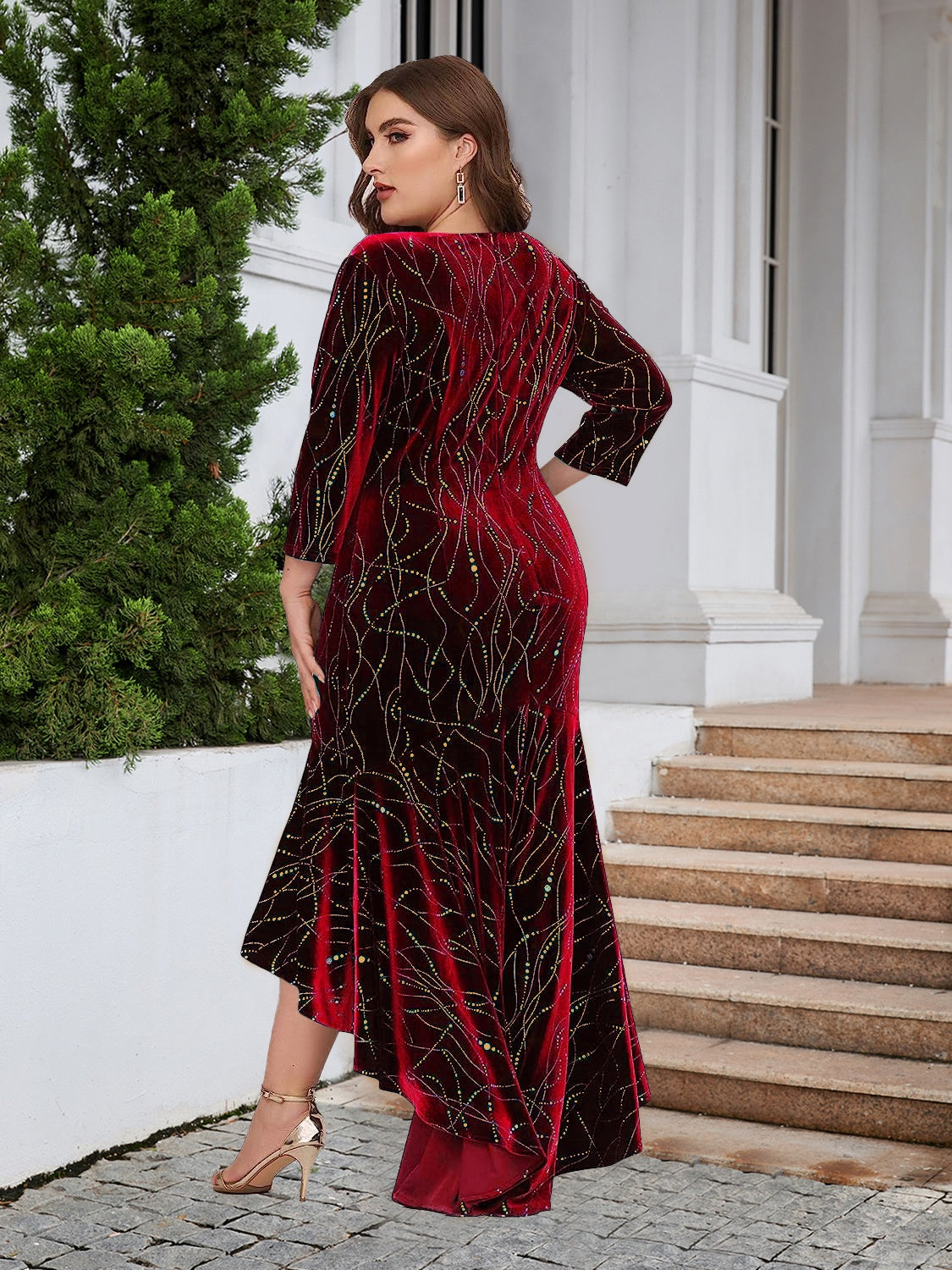 Plus Size Ruffle Hem High-Low Dress - Pahabu - Women's Clothing & Shop