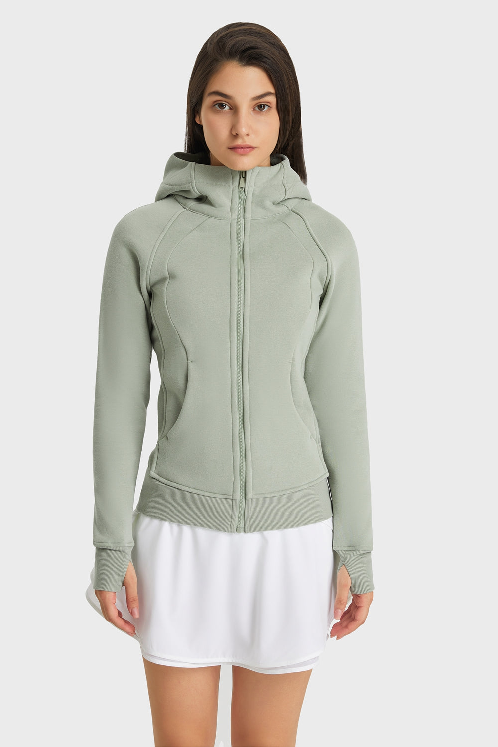 Millennia Zip Up Seam Detail Hooded Sports Jacket - Pahabu - Women's Clothing & Shop