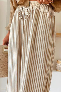 Pocketed Striped Wide Leg Pants - Pahabu - Women's Clothing & Shop