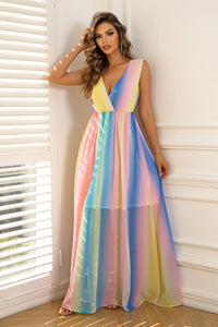 Surplice Neck Sleeveless Maxi Dress - Pahabu - Women's Clothing & Shop