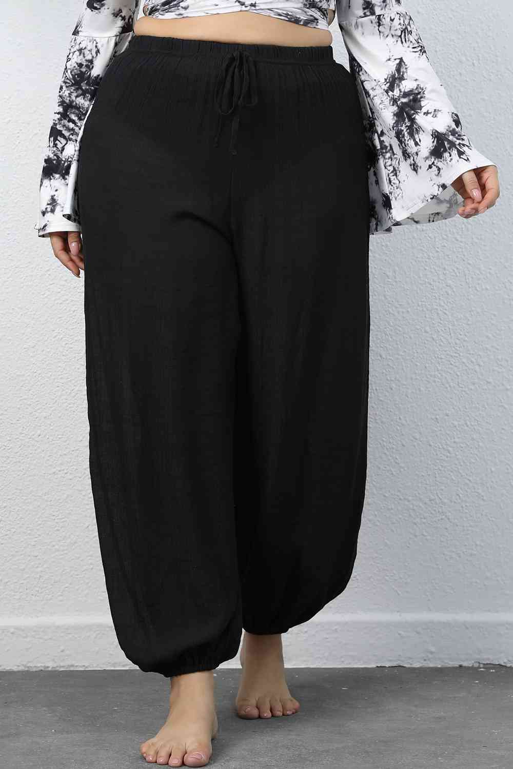 Plus Size Drawstring Jogger Pants - Pahabu - Women's Clothing & Shop