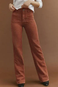 Pocketed High Waist Straight Leg Pants - Pahabu - Women's Clothing & Shop
