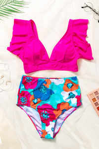 Cropped Swim Top and Floral Bottoms Set - Pahabu - Women's Clothing & Shop